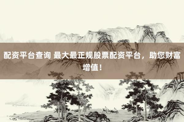 配资平台查询 最大最正规股票配资平台，助您财富增值！