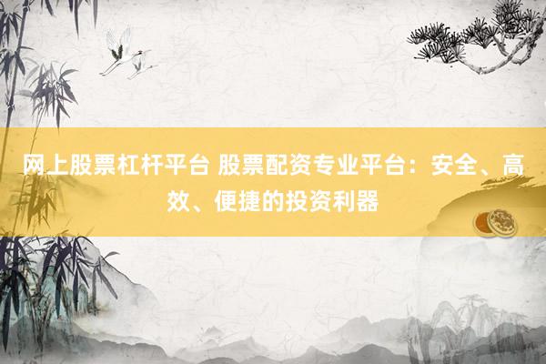 网上股票杠杆平台 股票配资专业平台：安全、高效、便捷的投资利器