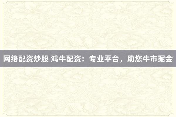 网络配资炒股 鸿牛配资：专业平台，助您牛市掘金