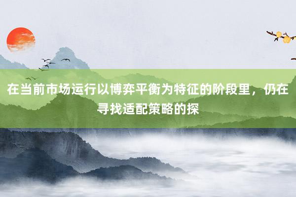在当前市场运行以博弈平衡为特征的阶段里，仍在寻找适配策略的探