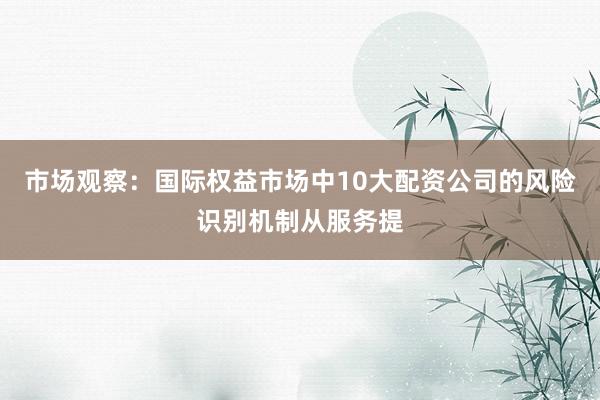 市场观察：国际权益市场中10大配资公司的风险识别机制从服务提