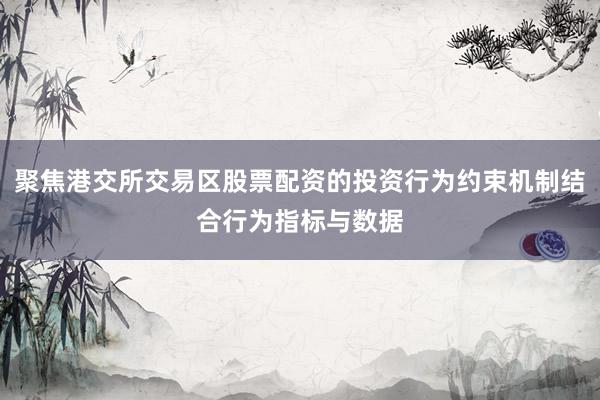 聚焦港交所交易区股票配资的投资行为约束机制结合行为指标与数据