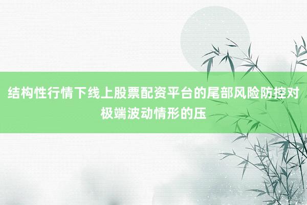 结构性行情下线上股票配资平台的尾部风险防控对极端波动情形的压