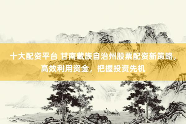 十大配资平台 甘南藏族自治州股票配资新策略，高效利用资金，把握投资先机